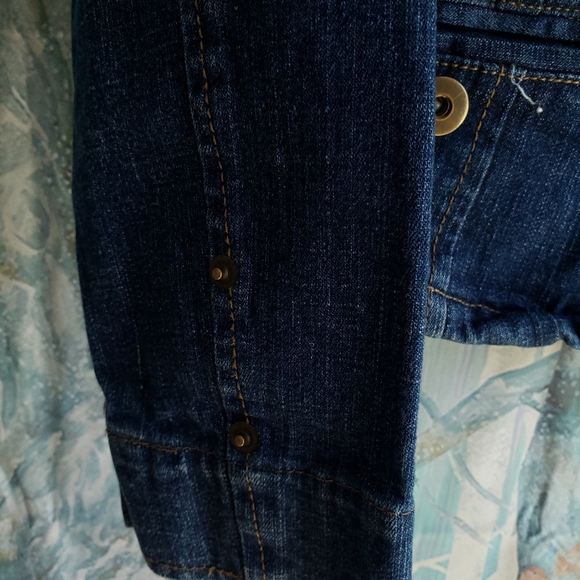 Sold Reworked Artsy Denim Jacked Back Cut Out - Picture 9 of 12